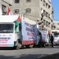 Para relawan Aksi Cepat Tanggap di Gaza mengemas paket bantuan pangan di Indonesia Humanitarian Center (IHC). Jumat (22/11), 100 ton bahan makanan tengah disiapkan untuk dibagikan pekan ini. / Foto Istimewa