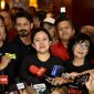 Ketua DPR RI Puan Maharani saat memberikan keterangan pers di dampingi para pemain film Naga Bonar Reborn usai nonton bareng. Foto/Istimewa