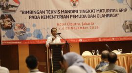 Menpora Zainudin Amali berharap tata kelola Kemenpora khususnya tata kelola keuangan bisa diperbaiki menuju arah yang lebih baik. Harapan ini diutarakan Menpora usai membuka Bimbingan Teknis Mandiri Tingkat Maturitas Sistem Pengendalian Internal Pemerintah (SPIP) Kemenpora di Hotel Ciputra, Jakarta.(foto:egan/kemenpora.go.id)