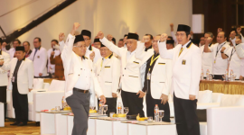 Presiden PKS Mohamad Sohibul Iman di depan peserta Rakornas PKS / Istimewa