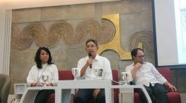 Dirjen Cipta Karya Kementerian PUPR Danis Hidayat Sumadilaga dalam jumpa pers tentang rencana pembangunan Ibu Kota Negara di Jakarta, Kamis (12/03/2020).