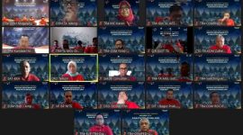 Direktur Network & IT Solution Telkom, Zulhelfi Abidin bersama Direktur Consumer Service Telkom Siti Choiriana meresmikan Magelang Modern Broadband City yang ditandai dengan penandatanganan prasasti digital melalui video conference (11/6).