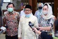 Ketua Tim Pengawas (Timwas) Pelaksanaan Penanganan Bencana Pandemi Covid-19 DPR RI Abdul Muhaimin Iskandar usai memimpin rapat kerja Timwas Covid-19 DPR RI dengan Menteri Kesehatan Terawan Agus Putranto di Kantor Kemenkes, Jakarta, Rabu (17/6/2020). Foto : Azka/Man