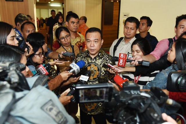 Wakil Ketua DPR RI Sufmi Dasco Ahmad saat ditemui awak media di Gedung Nusantara III, Senayan, Jakarta. 