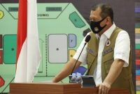 Ketua Gugus Tugas Percepatan Penanganan COVID-19, Doni Monardo memberi keterangan dalam Rapat Koordinasi Penanganan COVID-19 di Balai Prajurit Manunggal, Makassar, Sulawesi Selatan