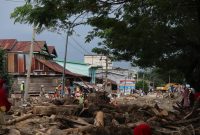 Kondisi cuaca mendung pasca hujan dengan intensitas sedang pukul 16.00 WITA di Kecamatan Masamba, Kab. Luwu Utara, Prov. Sulawesi Selatan 