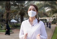Duta Adaptasi Kebiasaan Baru Dokter Reisa Broto Asmoro menjelaskan protokol olahraga di ruang publik, salah satunya Lapangan Banteng, Jakarta