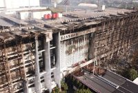 Kondisi gedung Kejagung pasca kebakaran Sabtu (22/8/2020).