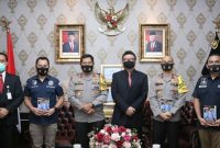 Caption foto : Menteri PANRB Tjahjo Kumolo menemui Kapolda Metro Jaya Nana Sujana untuk melaporkan kasus penipuan pengangkatan CPNS yang mengatasnamakan Menteri PANRB di Polda Metro Jaya, Jakarta, Kamis (17/09).
