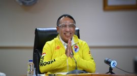 Menteri Pemuda dan Olahraga, Zainudin Amali pada sesi konfrensi virtual jelang gelaran Wushu Championship 2020 / Ist