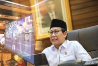 Menteri Desa PDT dan Transmigrasi, Abdul Halim Iskandar mnelalui video conference menghadiri Rapat Tingkat Menteri(RTM)terkait perhitungan kemiskinan oleh BPS dan Intervensi Pemerintah dalam percepatan penurunan kemiskinan, senin (17/07)./ Ist
