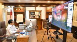 Menteri Desa, Pembangunan Daerah Tertinggal dan Transmigrasi, Abdul Halim Iskandar mengikuti Launching Core Values dan Employer Branding Aparatur Sipil Negara (ASN) Melalui Virtual.Jakarta (27/7/2021)
