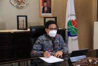 Menteri Desa, PDT dan Transmigrasi Abdul Halim iskandar menjadi keynote speech pada kegiatan Webinar 