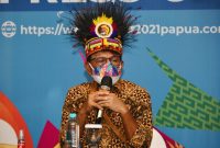 Menkominfo Johnny G.Plate, dalam Konferensi Pers bersama Forum Komunikasi Pimpinan Daerah Kabupaten Jayapura yang berlangsung secara hybrid, dari Media Center Klaster Kabupaten Jayapura, Papua, Kamis (23/09/2021)./ Ist