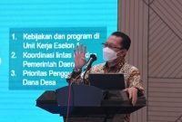 Sekretaris Jenderal Kementerian Desa PDT dan Transmigrasi, Taufik Madjid memberikan arahan dalam agenda Forum Kemitraan dalam Mendukung SDGs Desa, di Jakarta, pada Kamis (9/9/2021) Kementerian Desa, PDT dan Transmigrasi melalui Biro Hubungan Masyarakat menggelar Forum Kemitraan  sebagai upaya meningkatkan sinergi antara mitra kerja Kementerian dalam kesamaan kepentingan terkait pembangunan desa.