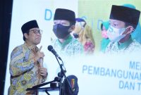 SOREANG - Menteri Desa, Pembangunan Daerah Tertinggal dan Transmigrasi Abdul Halim Iskandar menghadiri peluncuran program milik Pemerintah, Launcing pendidikan keagamaan melalui program sekolah mengaji, Kabupaten Bandung, Kamis (30/9)