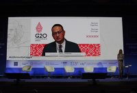 Dirjen Aptika Kementerian Kominfo, Semuel A. Pangerapan dalam Forum Internasional G20 Innovation League 2021 yang berlangsung virtual dari Jakarta,