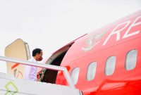 Presiden Jokowi bertolak ke Jatim, Selasa (30/11/2021)./ Foto Ist
