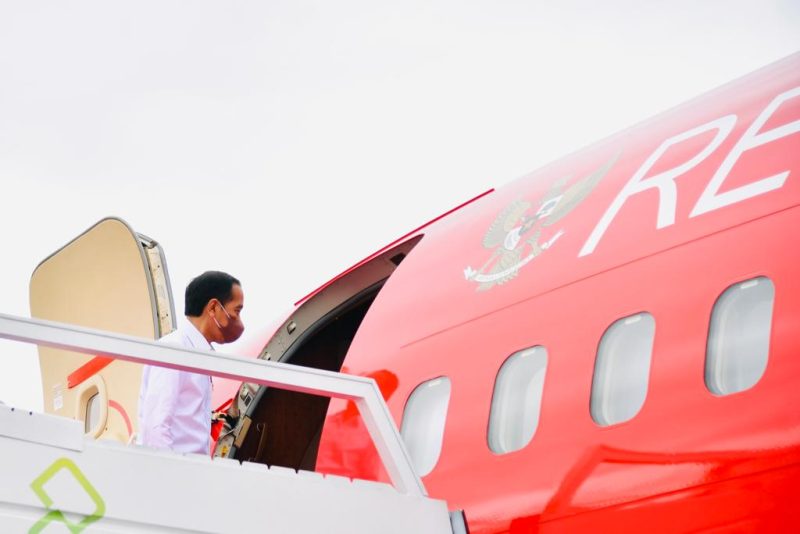 Presiden Jokowi bertolak ke Jatim, Selasa (30/11/2021)./ Foto Ist