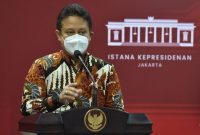 Menkes Budi G Sadikin memberikan keterangan pers usai Ratas mengenai Evaluasi PPKM, Senin (03/02/2022), di Kantor Presiden, Jakarta. / foto ist