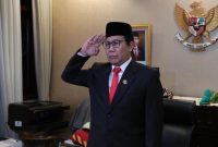 Menteri Desa, PDT dan Transmigrasi Abdul Halim Iskandar mengikuti upacara Hari Lahir Pancasila tanggal 1 Juni 2022 yang dilaksanakan secara daring. 

