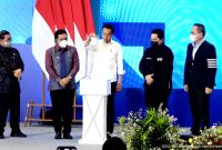 Presiden Jokowi saat membuka BUMN Startup Day Tahun 2022, di ICE BSD City, Tangerang, Banten, Senin (26/09/2022). (Sumber: Tangkapan layar)