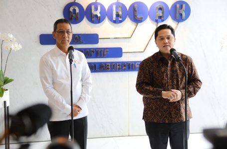 Pj Gubernur DKI Heru Sambangi Erick Thohir Bahas Integrasi Transportasi Umum