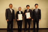 Keterangan Foto: Dari kiri, H.E. Arifin Tasrif, Minister of Energy and Mineral Resources in Indonesia, Ms. Nicke Widyawati, President Director & CEO, Pertamina, Mr. TAKAHARA Ichiro, Chairman & CEO, JOGMEC, H.E. NISHIMURA Yasutoshi, Minister of Economy, Trade and Industry in Japan (Source: Ministry of Economy, Trade and Industry in Japan) / foto dok. Pertamina