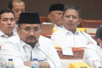 Menteri Agama Yaqut Cholil Qoumas mengikuti rapat kerja dengan Komisi VIII DPR RI/ foto ist