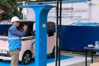 Peresmian Stasiun Pengisian Kendaraan Listrik Umum (SPKLU) di PLN UP3 Manokwari oleh General Manager PLN Unit Induk Wilayah Papua dan Papua Barat Budiono