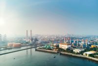 Pembangkit Listrik Tenaga Gas dan Uap Muara Karang yang berlokasi di daerah Pluit, Jakarta Utara.