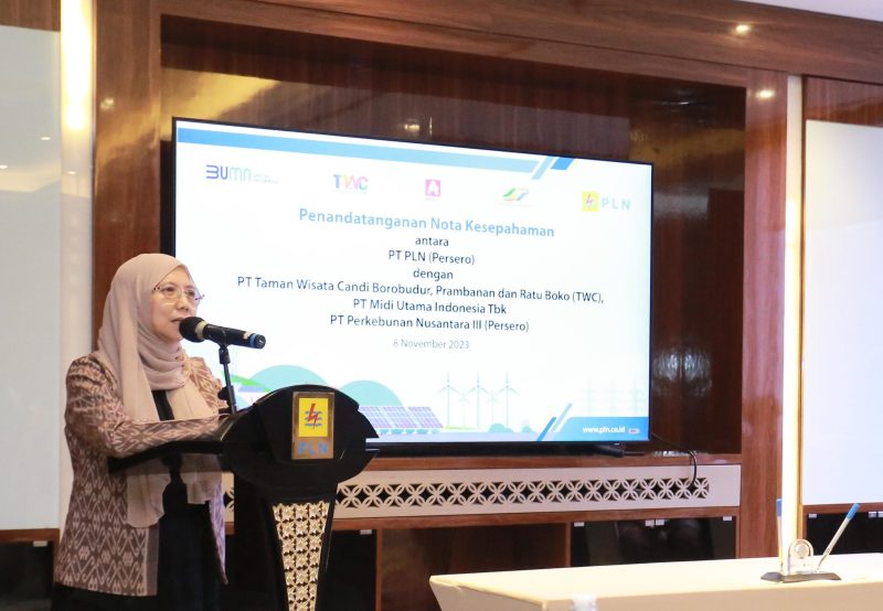 Mewakili Direktur Utama PLN Darmawan Prasodjo, Direktur Retail dan Niaga PLN Edi Srimulyanti mengatakan pihaknya siap mendukung pengembangan green tourism dengan menghadirkan listrik ramah lingkungan. Apalagi, destinasi yang dikelola oleh TWC merupakan aset kebudayaan nasional yang mesti dijaga kelestariannya, yakni Taman Wisata Candi Borobudur, Prambanan, Ratu Boko, dan Taman Mini Indonesia Indah.