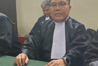 Ainuddin, pengacara Tjahyono Imawan eks pemilik PT SBS saat sidang pembacaan eksepsi di PN Tipikor Palembang, Rabu (22/11/2023).