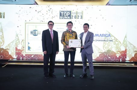 Jasa Marga Raih Penghargaan Best Profitability Kategori Infrastructure Industry dalam Bisnis Indonesia TOP BUMN Awards 2023