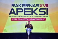 Presiden Joko Widodo menghadiri peresmian pembukaan Rapat Kerja Nasional (Rakernas) Asosiasi Pemerintah Kota Seluruh Indonesia (APEKSI) XVII Tahun 2024 yang digelar di Balikpapan Sport and Convention Center, Kota Balikpapan, Provinsi Kalimantan Timur, pada Selasa, 4 Juni 2024. Foto: Istimewa