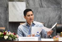 Wakil Ketua Komisi IV DPR RI Budisatrio Djiwandono saat mengisi Seminar Nasional Fraksi Gerindra di Gedung Nusantara, DPR RI, Senayan, Jakarta, / foto ist