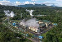 Ilustrasi Pembangkit Listrik Tenaga Panas Bumi (PLTP) Lahendong berkapasitas 80 megawatt (MW) di Tomohon, Sulawesi Utara. PLTP ini merupakan salah satu pembangkit yang memasok listrik hijau untuk masyarakat.