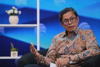 Wakil Menteri Luar Negeri RI, Pahala Nugraha Mansury, dalam Forum Merdeka Barat 9 (FMB9) yang mengangkat tema Satu Dasawarsa Diplomasi Indonesia Hadapi Dinamika Global, Senin (23/9/2024). Foto: Tim FMB9/Hendra