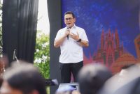 Menteri Perdagangan, Budi Santoso saat membuka acara UMKM Gathering Indogrosir se-Jabodetabek di TMII, Minggu (10/11/2024)/ foto: Kemendag

 