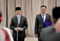 Menteri Transmigrasi Ifitah Sulaiman melantik Pejabat Pimpinan Tinggi Pratama Kementerian Transmigrasi di Balai Makarti Muktitama, Jakarta, Senin (2/12/202).

Foto: Mugi Humas