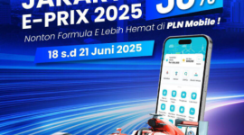 PLN menghadirkan promo spesial berupa diskon 50% untuk pembelian tiket Formula E melalui aplikasi PLN Mobile.