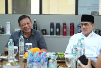 Wamenag Romo Muhammad Syafi’i, melakukan pertemuan dengan Kepala Densus 88 Antiteror, Sentot Prasetyo / foto ist