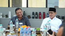 Wamenag Romo Muhammad Syafi’i, melakukan pertemuan dengan Kepala Densus 88 Antiteror, Sentot Prasetyo / foto ist