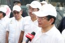 Menteri Agama Nasaruddin Umar Merespon Pertanyaan Terkait Peralihan Pelayanan Haji dari Kemenag di Jakarta, Minggu (24/8/2025).