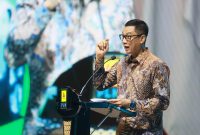 Direktur Utama PLN, Darmawan Prasodjo saat menyampaikan speech pada kegiatan Enterprise Customer Gathering PLN di Jakarta, Kamis (7/8). Dirinya menegaskan komitmen PLN untuk terus mendorong kolaborasi dengan pelanggan industri guna menciptakan ekosistem energi yang andal, berkelanjutan, serta mampu mendorong investasi dan penciptaan lapangan kerja di seluruh Indonesia.