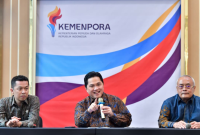 enteri Pemuda dan Olahraga Republik Indonesia (Menpora RI), Erick Thohir, mengumumkan pencabutan Peraturan Menteri Pemuda dan Olahraga (Permenpora) Nomor 14 Tahun 2024 yang selama ini menuai polemik di kalangan organisasi olahraga.(foto:andre/kemenpora.go.id)