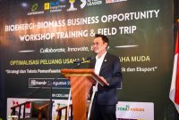 Direktur Utama PLN EPI, Rakhmad Dewanto dalam Workshop Bioenergi - Biomass Bussiness Oppurtunity menyampaikan biomassa menjadi salah satu pilar penting dalam mencapai target Nationally Determined Contributions (NDC) dan Net Zero Emission (NZE) Nasional.
