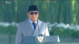 Presiden Prabowo Subianto memimpin upacara peringatan Hari Kesaktian Pancasila Tahun 2025 yang digelar di Monumen Pancasila Sakti, Lubang Buaya, Jakarta, pada Rabu, 1 Oktober 2025 / foto ist