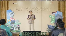Senior General Manager Social Responsibility Telkom Indonesia Hery Susanto saat memberikan sambutan pada acara Awarding Day Bumi Berseru Fest 2025, beberapa waktu yang lalu.