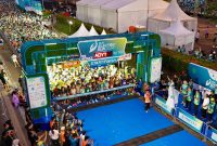 Antusiasme 6.500 peserta yang memadati garis start menanti momen flag off pada gelaran PLN Electric Run tahun 2024 lalu.